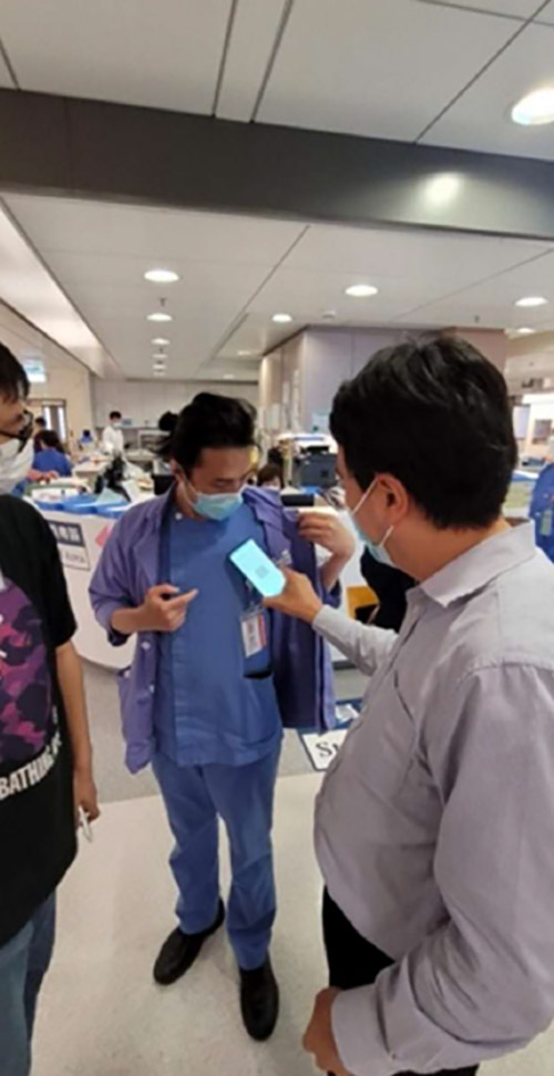 Clinical team evaluating CHIMP Patch